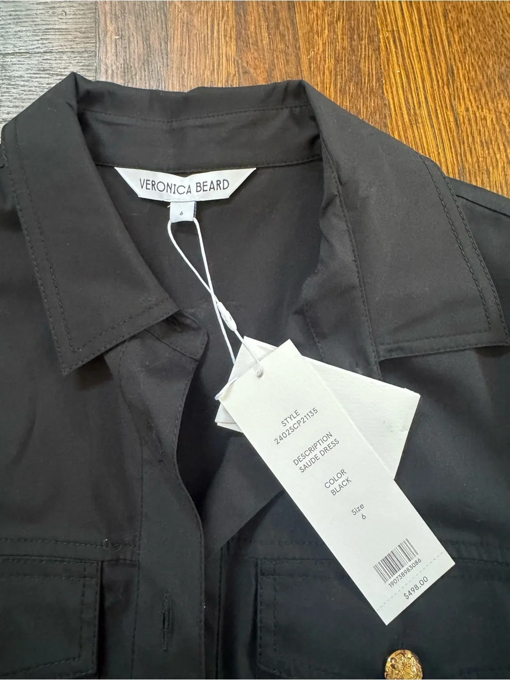 VERONICA BEARD Women’s Black Utility Shirt Jacket Dress